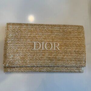 NWOT Christian Dior Raffia/Rattan Beauty Clutch Pouch Limited Edition 2023